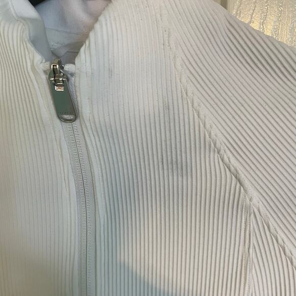 NWT Athleta Salutation Ribbed Jacket White Size XXS Athletic Jacket Full Zip - Picture 11 of 12